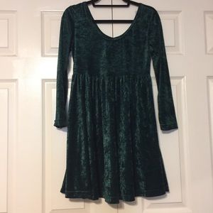 Vintage Green Velvet Babydoll Dress